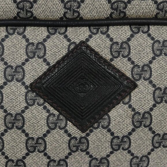 GUCCI GG Supreme Travel Case PVC Leather Navy Gold Auth - Picture 4 of 15